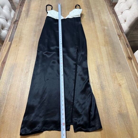 New For Love & Lemons Rita‎ Maxi Slip Dress Medium Rosetta Cup Satin Open Back - Picture 6 of 14